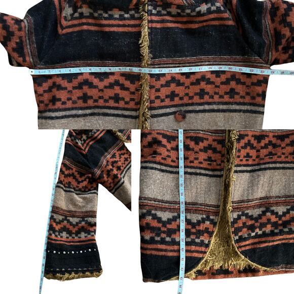 Early Y2K Another Important Culture Reversible Wool & Shearling Coat – M - Picture 8 of 12